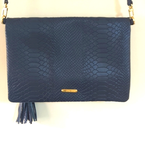 Gigi New York Embossed Python Fold Over Clutch - Picture 6 of 16